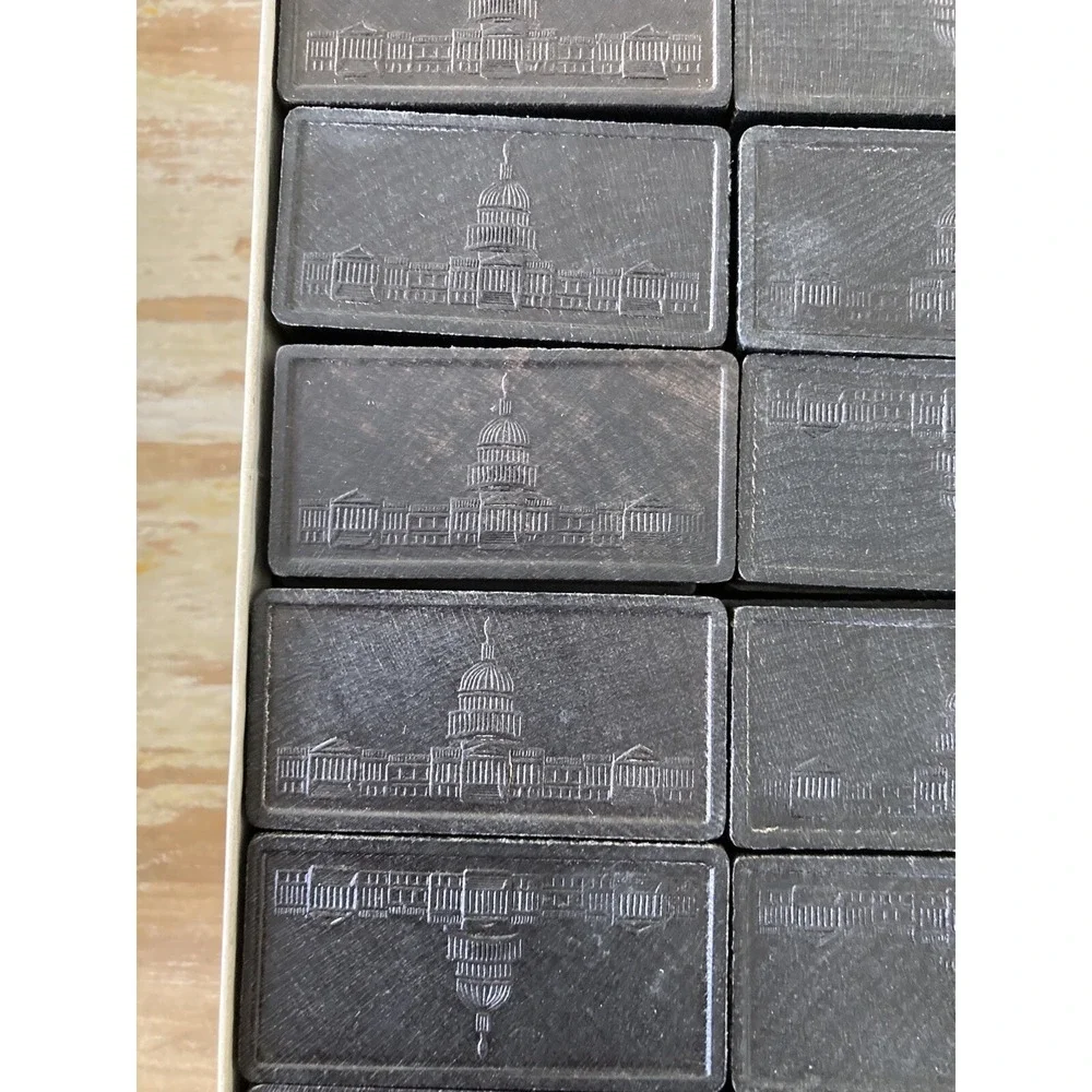 Vintage Halsam double nine Capitol Dominoes complete nice original box